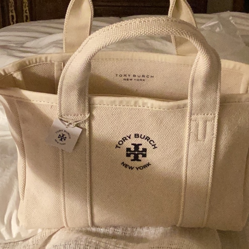 Tory Burch Mini Mercer Canvas Tote Bag NEW